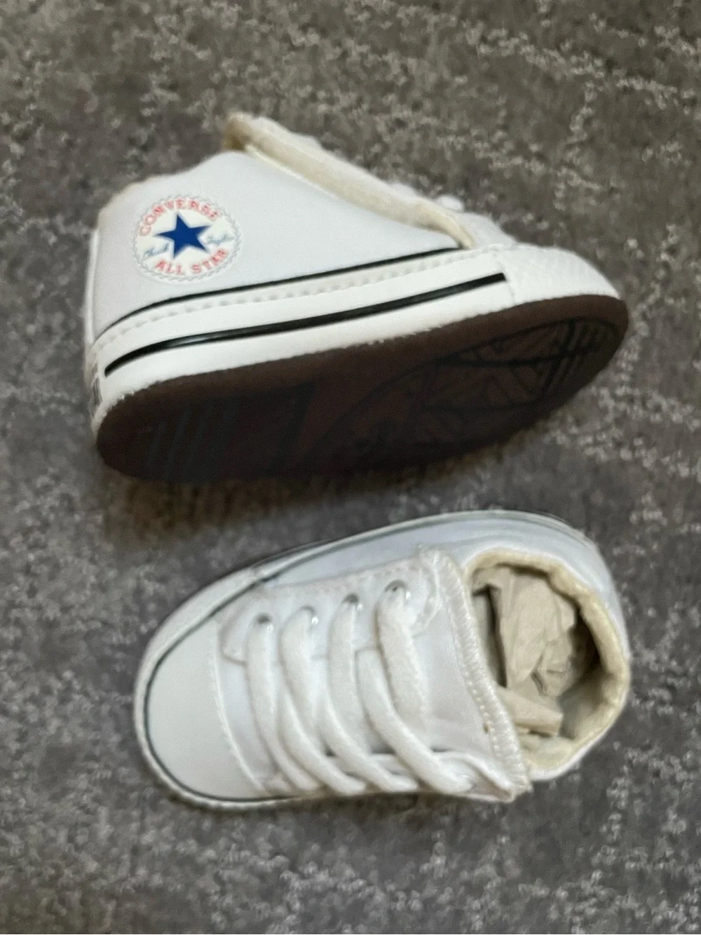 Converse All Star White Canvas Baby Low-Top Sneakers- Brand New